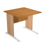 Bureau droit pronto bois - l. 80 x p. 80 cm - plateau aulne - pieds l h�tre