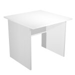 Bureau droit pronto bois - l. 80 x p. 80 cm - plateau blanc - pieds panneaux aluminium