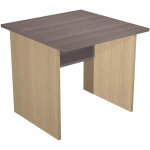 Bureau droit pronto bois - l. 80 x p. 80 cm - plateau cendre - pieds panneaux chêne Bureau droit pronto bois - l. 80 x p. 80 cm - plateau cendre - pieds panneaux chêne