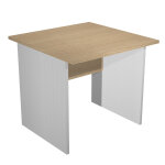 Bureau droit pronto bois - l. 80 x p. 80 cm - plateau chne - pieds panneaux aluminium