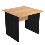 Bureau droit pronto bois - l. 80 x p. 80 cm - plateau htre - pieds panneaux noir