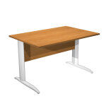Bureau droit pronto métal - l. 120 x p. 80 cm - plateau aulne - pieds l blanc Bureau droit pronto métal - l. 120 x p. 80 cm - plateau aulne - pieds l blanc