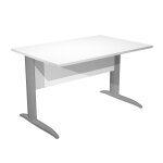 Bureau droit pronto mtal - l. 120 x p. 80 cm - plateau blanc - pieds l anthracite