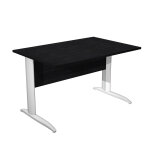 Bureau droit pronto métal - l. 120 x p. 80 cm - plateau noir - pieds l blanc Bureau droit pronto métal - l. 120 x p. 80 cm - plateau noir - pieds l blanc