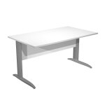 Bureau droit pronto mtal - l. 140 x p. 80 cm - plateau blanc - pieds l anthracite