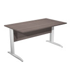 Bureau droit pronto métal - l. 140 x p. 80 cm - plateau cendre - pieds l blanc Bureau droit pronto métal - l. 140 x p. 80 cm - plateau cendre - pieds l blanc
