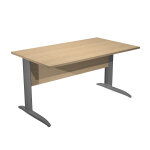 Bureau droit pronto m�tal - l. 140 x p. 80 cm - plateau ch�ne - pieds l anthracite