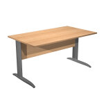 Bureau droit pronto m�tal - l. 140 x p. 80 cm - plateau h�tre - pieds l anthracite