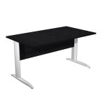 Bureau droit pronto métal - l. 140 x p. 80 cm - plateau noir - pieds l blanc Bureau droit pronto métal - l. 140 x p. 80 cm - plateau noir - pieds l blanc