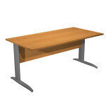 Bureau droit pronto m�tal - l. 160 x p. 80 cm - plateau aulne - pieds l anthracite