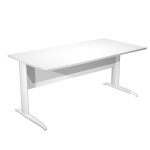 Bureau droit pronto métal - l. 160 x p. 80 cm - plateau blanc - pieds l blanc Bureau droit pronto métal - l. 160 x p. 80 cm - plateau blanc - pieds l blanc