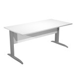 Bureau droit pronto mtal - l. 160 x p. 80 cm - plateau blanc - pieds l anthracite