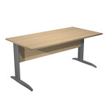 Bureau droit pronto métal - l. 160 x p. 80 cm - plateau chêne - pieds l anthracite Bureau droit pronto métal - l. 160 x p. 80 cm - plateau chêne - pieds l anthracite