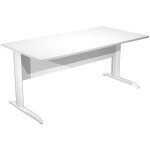 Bureau droit pronto métal - l. 180 x p. 80 cm - plateau blanc - pieds droit l blanc Bureau droit pronto métal - l. 180 x p. 80 cm - plateau blanc - pieds droit l blanc