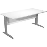 Bureau droit pronto métal - l. 180 x p. 80 cm - plateau blanc - pieds droit l anthracite Bureau droit pronto métal - l. 180 x p. 80 cm - plateau blanc - pieds droit l anthracite