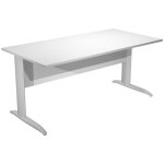 Bureau droit pronto métal - l. 180 x p. 80 cm - plateau blanc - pieds droit l chrome Bureau droit pronto métal - l. 180 x p. 80 cm - plateau blanc - pieds droit l chrome