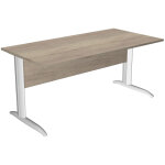 Bureau droit pronto métal - l. 180 x p. 80 cm - plateau chêne canadien - pieds droit l blanc Bureau droit pronto métal - l. 180 x p. 80 cm - plateau chêne canadien - pieds droit l blanc
