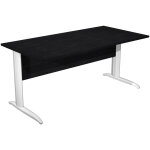 Bureau droit pronto métal - l. 180 x p. 80 cm - plateau noir - pieds droit l blanc Bureau droit pronto métal - l. 180 x p. 80 cm - plateau noir - pieds droit l blanc