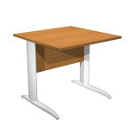 Bureau droit pronto métal - l. 80 x p. 80 cm - plateau aulne - pieds l blanc Bureau droit pronto métal - l. 80 x p. 80 cm - plateau aulne - pieds l blanc