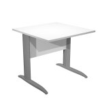 Bureau droit pronto mtal - l. 80 x p. 80 cm - plateau blanc - pieds l anthracite