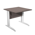 Bureau droit pronto mtal - l. 80 x p. 80 cm - plateau cendre - pieds l blanc