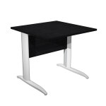 Bureau droit pronto métal - l. 80 x p. 80 cm - plateau noir - pieds l blanc Bureau droit pronto métal - l. 80 x p. 80 cm - plateau noir - pieds l blanc
