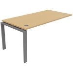 Bureau suivant e - link l. 160 x p. 80 cm - plateau h�tre - pieds aluminium