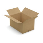 Caisse carton galia double cannelure avec rabats 60x40x30 cm, lot de 10