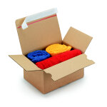 Caisse � montage instantan� et fermeture adh�sive en carton simple cannelure brun - l. 16 x l. 13 x h. ...