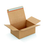 Caisse � montage instantan� et fermeture adh�sive en carton simple cannelure brun - l. 39 x l. 29 x h. ...