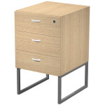 Caisson fixe 3 tiroirs presto chêne sur pieds cadre métal anthracite Caisson fixe 3 tiroirs presto chêne sur pieds cadre métal anthracite