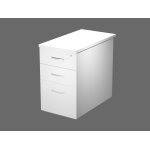 Caisson hauteur bureau eminence - l. 44 x p. 80 x h. 72, 5 cm - 3 tiroirs - blanc