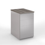 Caisson hauteur bureau m�tal nf environnement aluminium top c�dre, h. 72 x l. 42 x p. 80 cm