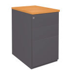 Caisson hauteur bureau m�tal nf environnement anthracite top blanc, h. 72 x l. 42 x p. 60 cm