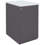 Caisson hauteur bureau métal nf environnement anthracite top blanc h. 72 x l. 42 x p. 60 cm Caisson hauteur bureau métal nf environnement anthracite top blanc h. 72 x l. 42 x p. 60 cm