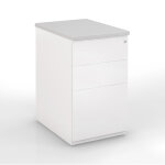 Caisson hauteur bureau m�tal nf environnement blanc top gris, h. 72 x l. 42 x p. 80 cm