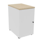 Caisson mélaminé hauteur bureau 1 porte battante l. 42 x p. 60 x h. 72 cm - corps blanc - top chêne Caisson mélaminé hauteur bureau 1 porte battante l. 42 x p. 60 x h. 72 cm - corps blanc - top chêne