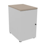 Caisson m�lamin� hauteur bureau 1 porte battante l. 42 x p. 60 x h. 72 cm - corps gris - top argile