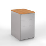 Caisson mtal hauteur bureau l. 42 x p. 60 x h. 72 cm - corps aluminium - top htre