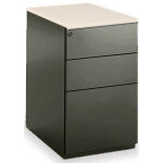 Caisson mtal hauteur bureau l. 42 x p. 60 x h. 72 cm - corps noir - top argile