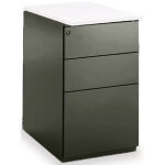 Caisson mtal hauteur bureau l. 42 x p. 60 x h. 72 cm - corps noir - top blanc