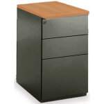 Caisson mtal hauteur bureau l. 42 x p. 60 x h. 72 cm - corps noir - top htre