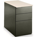 Caisson mtal hauteur bureau l. 42 x p. 80 x h. 72 cm - corps noir - top argile