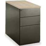 Caisson mtal hauteur bureau l. 42 x p. 80 x h. 72 cm - corps noir - top chne