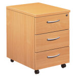 Caisson mobile 3 tiroirs l. 42 x p. 58 x h. 60 cm - hêtre Caisson mobile 3 tiroirs l. 42 x p. 58 x h. 60 cm - hêtre