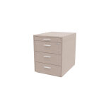 Caisson mobile arold 3 tiroirs métal + tirette plumier - finition orme gris poignées métal blanches Caisson mobile arold 3 tiroirs métal + tirette plumier - finition orme gris poignées métal blanches