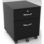 Caisson mobile bois starting - 2 tiroirs - noir