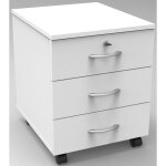 Caisson mobile bois starting - 3 tiroirs - blanc