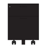 Caisson mobile casting - 2 tiroirs - noir