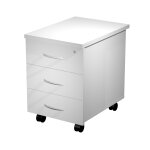 Caisson mobile eminence - l. 44 x p. 60 x h. 60 cm - 3 tiroirs - blanc